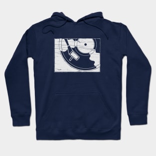 turntable negative space design for sound fans Hoodie